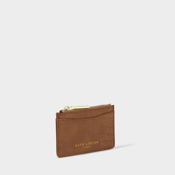 Katie Loxton Cara Faux Croc Curve Cardholder - Cognac